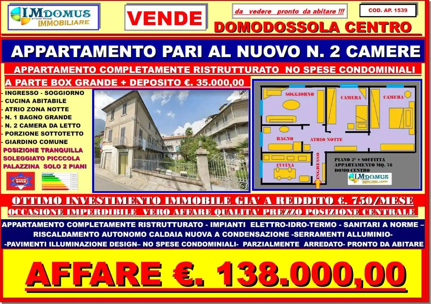 Appartamento in vendita a Domodossola