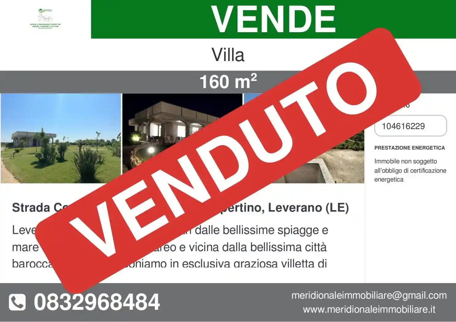 Villa in vendita a Leverano