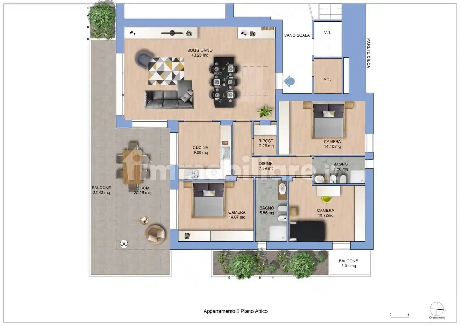 Attico via Reno, Villaggio Primo Maggio, Rimini - foto 4