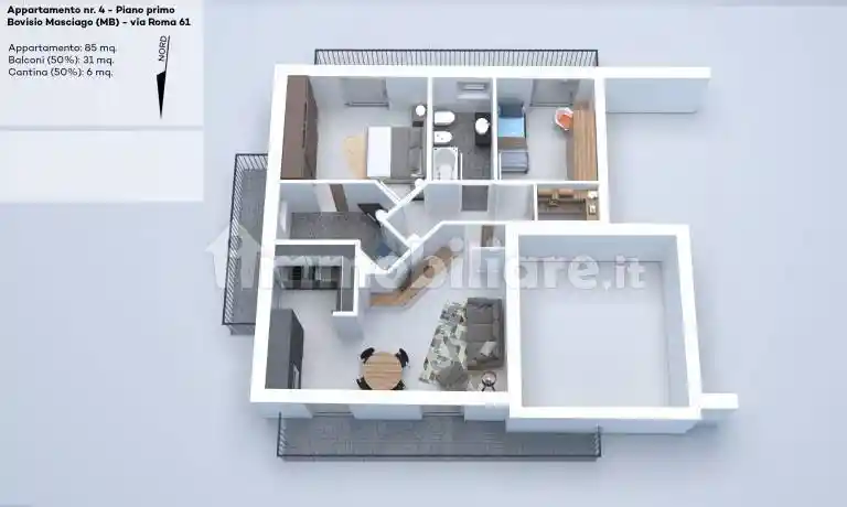 Appartamento in vendita a Bovisio-Masciago