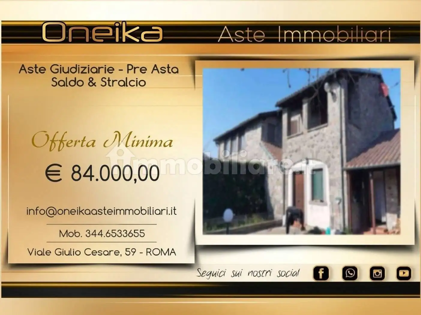 Villa in asta a Viterbo