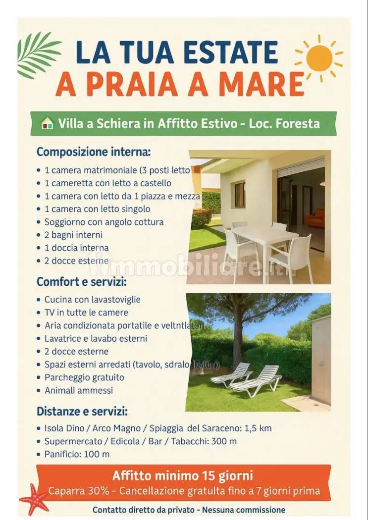 Villetta a schiera in affitto a Praia a Mare