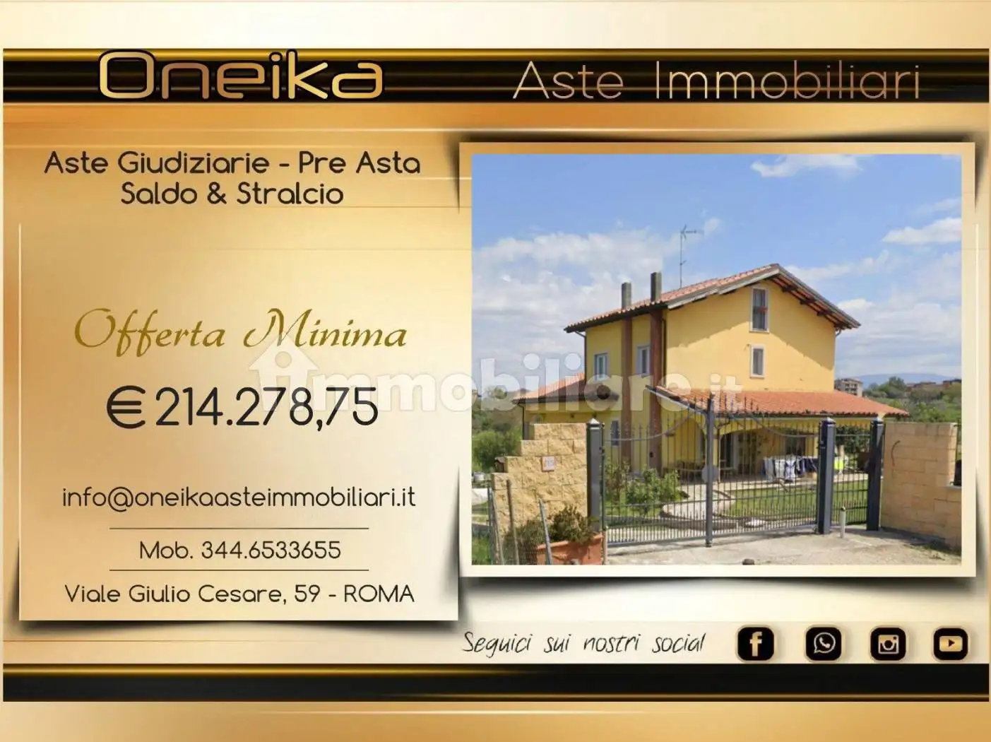 Villa in asta a Monterotondo