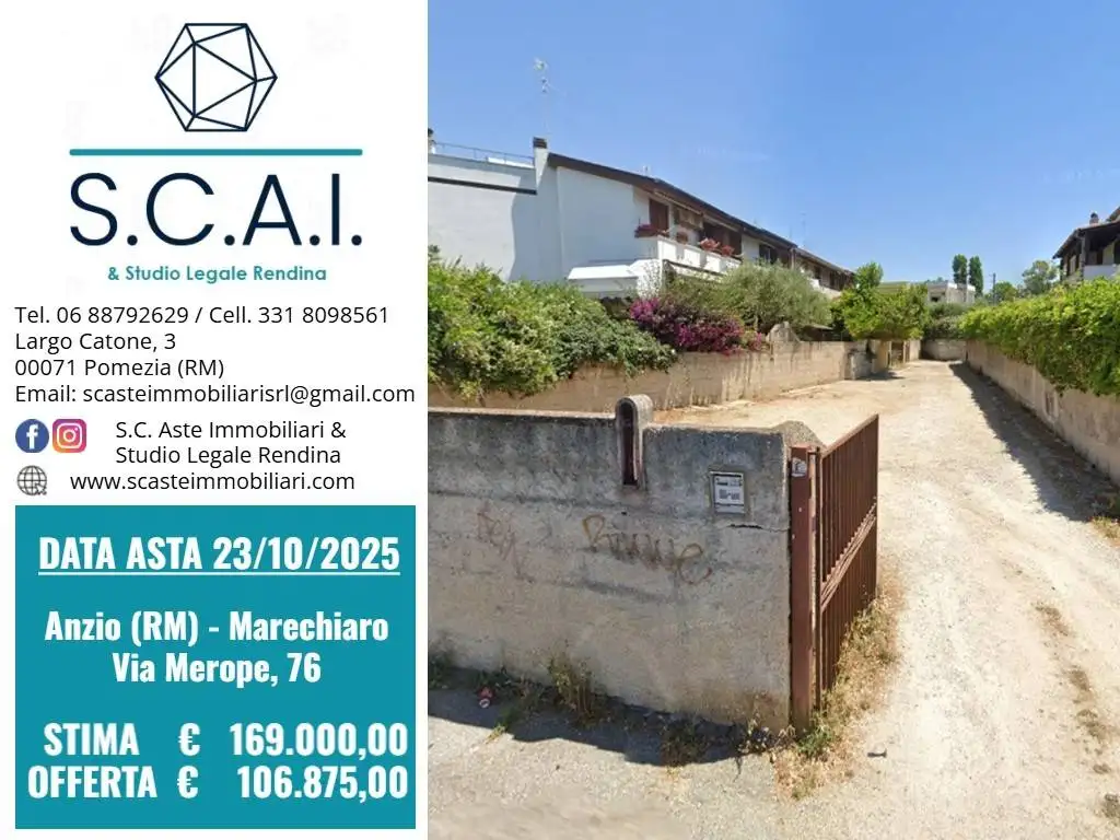 Villetta a schiera in asta a Anzio