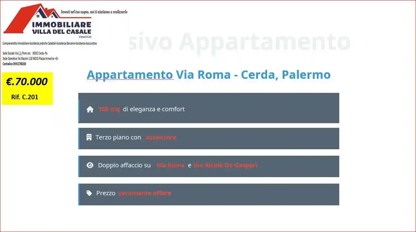 Appartamento in vendita a Cerda