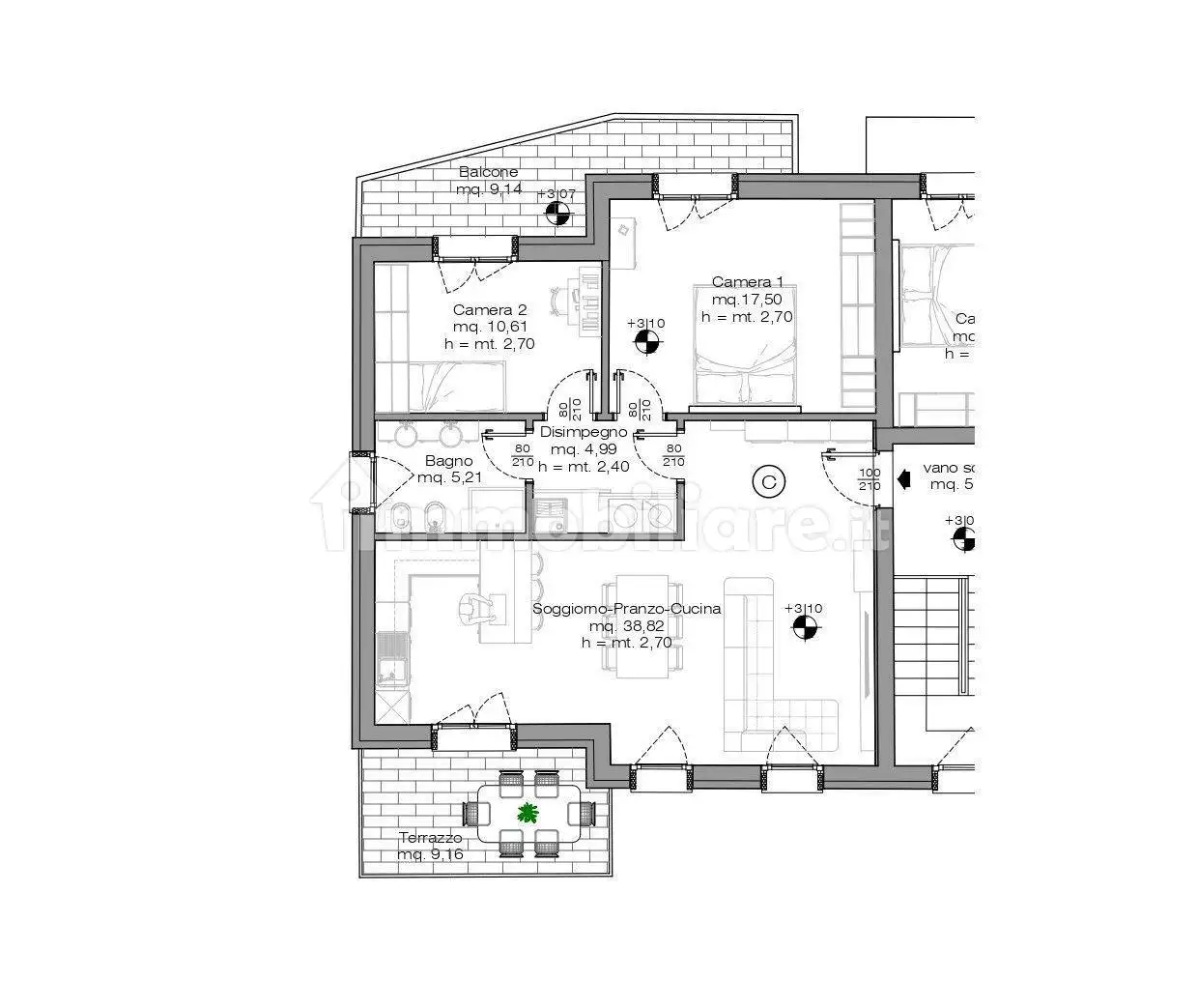 Trilocale ottimo stato, primo piano, Centro, Cavernago - foto 4