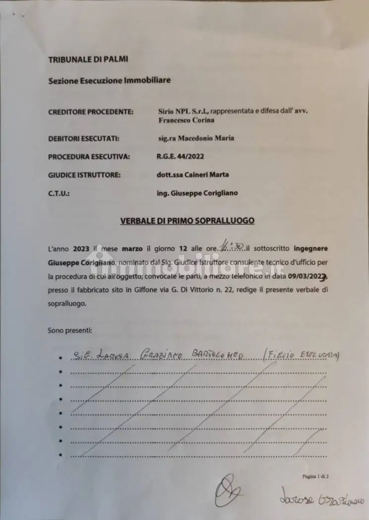 Appartamento in asta a Giffone