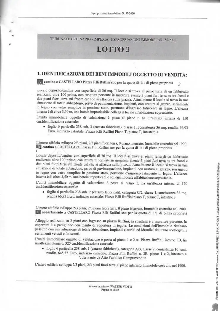 Appartamento in asta a Castellaro