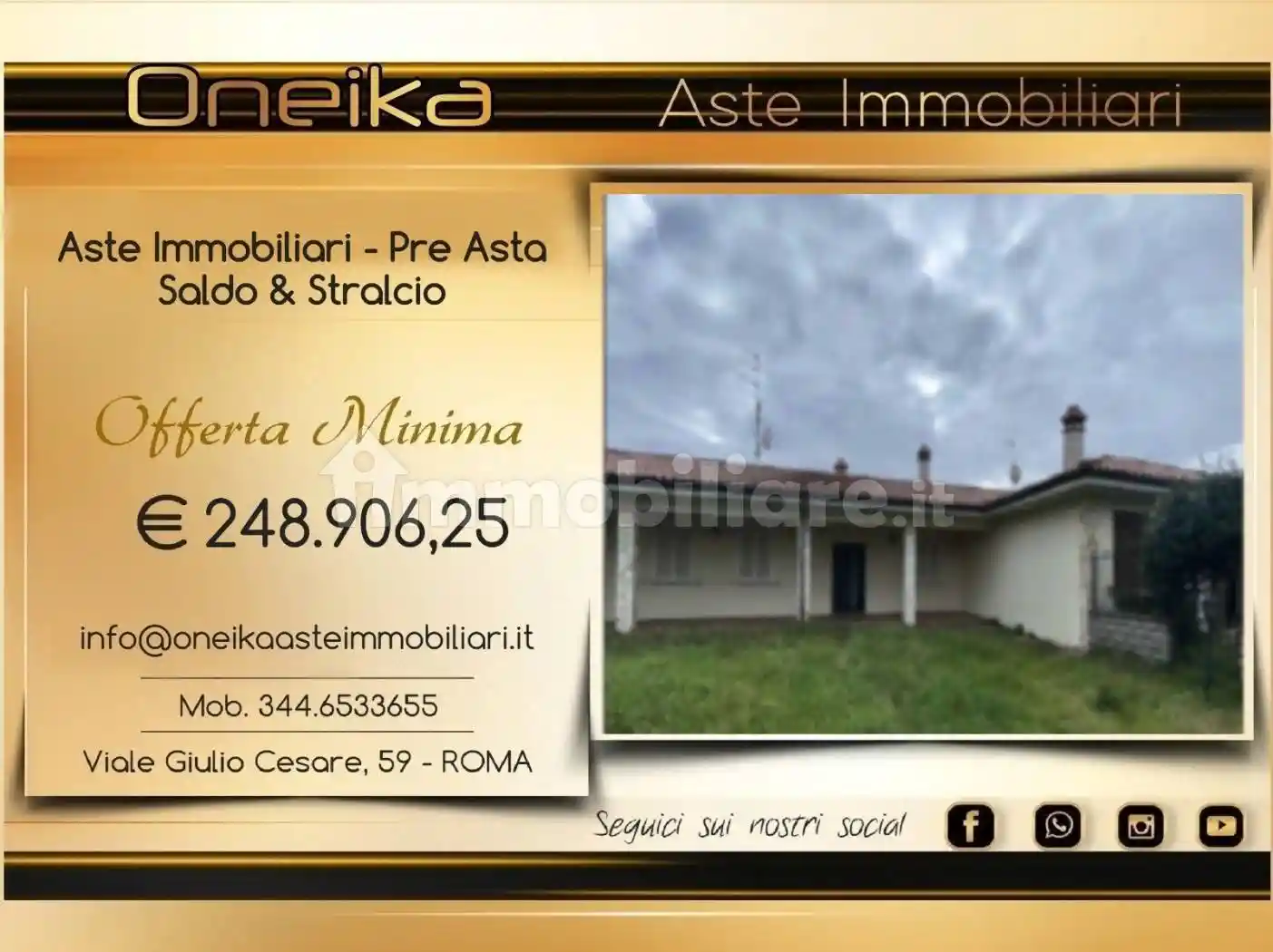 Villa in asta a Viterbo