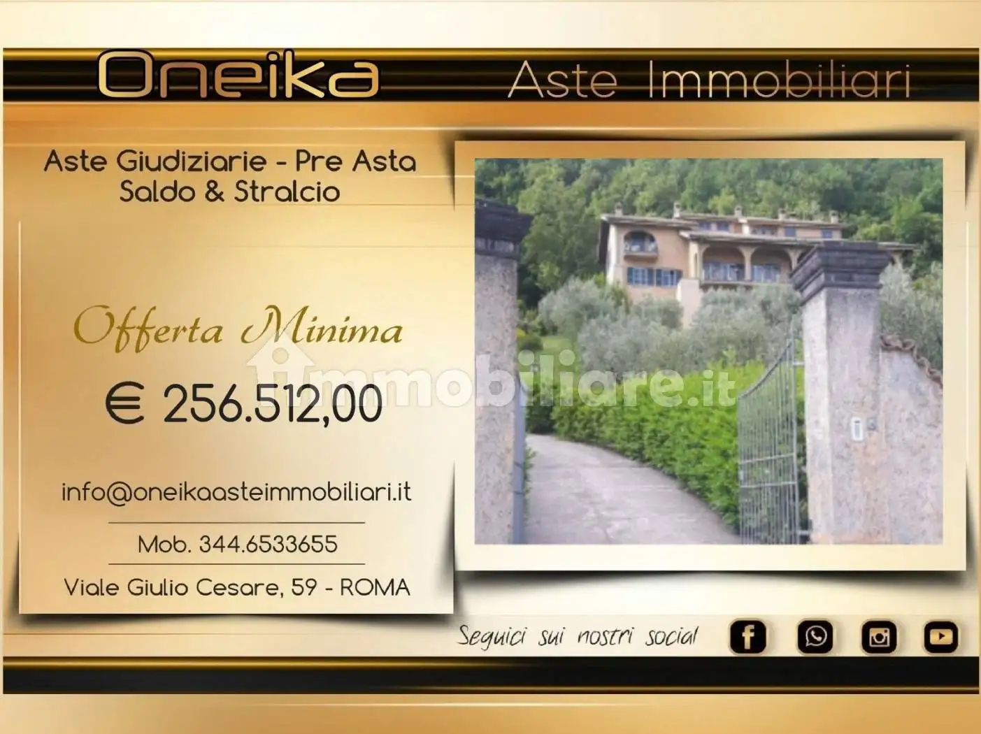 Villa in asta a Campoli Appennino