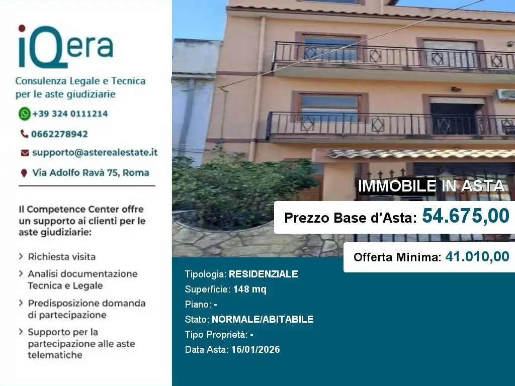 Appartamento in asta a Santa Lucia del Mela