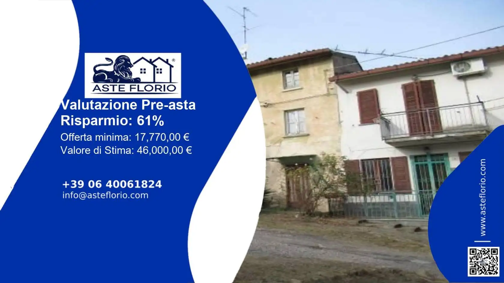 Villa in asta a Pietra de' Giorgi