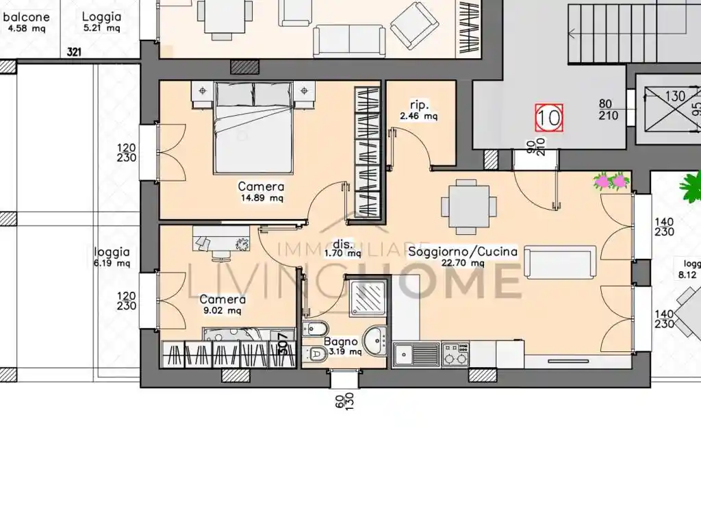 Trilocale nuovo, terzo piano, Ospedale, Rimini - foto 4