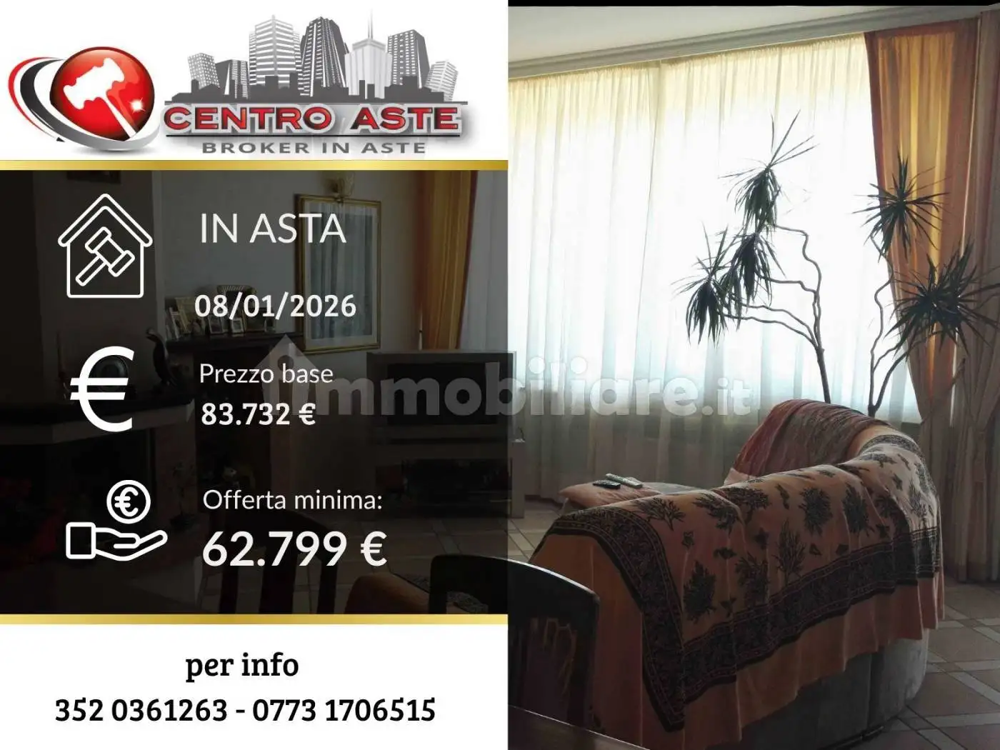 Appartamento in asta a Santi Cosma e Damiano