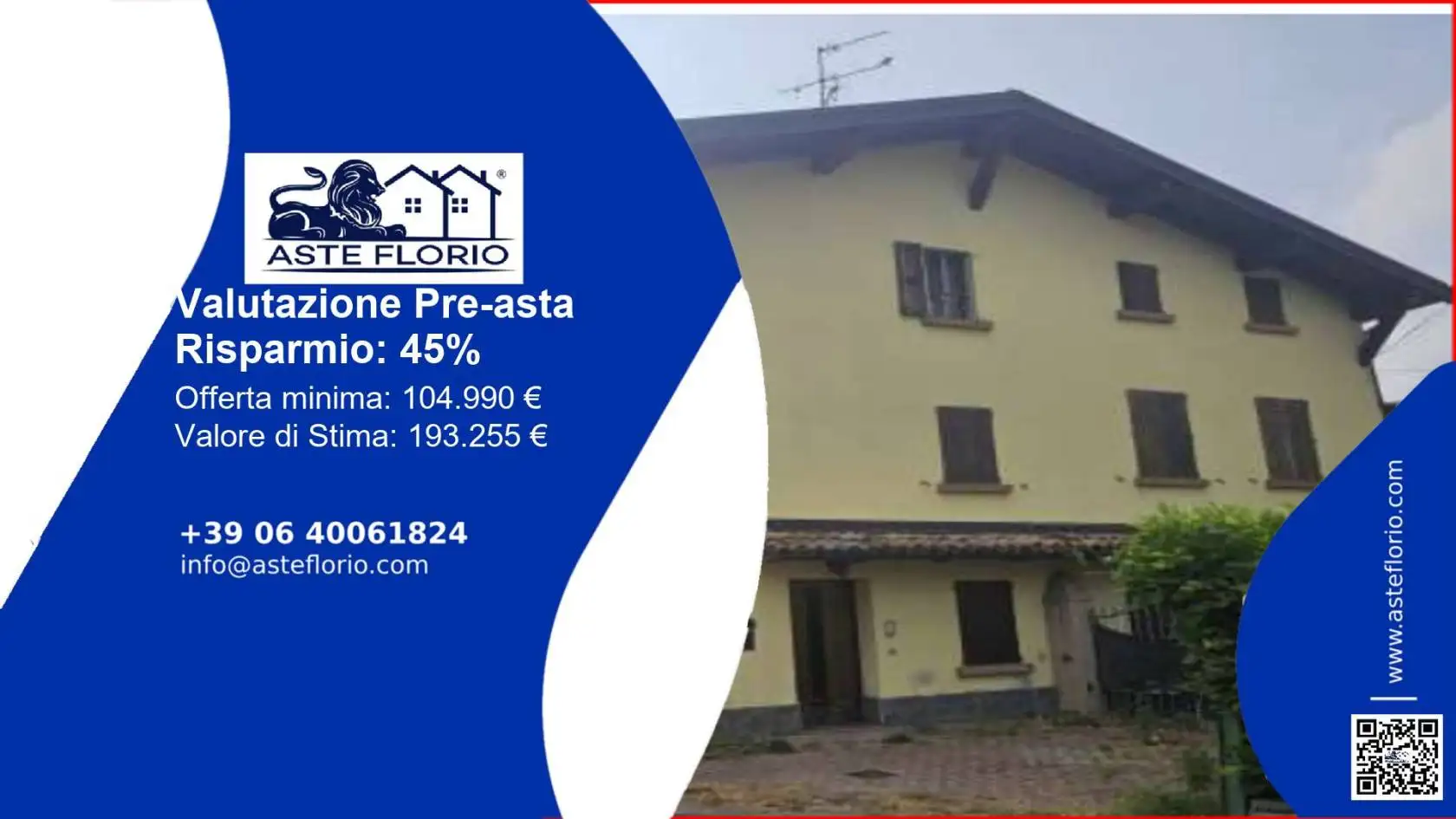 Villa in asta a Quattro Castella