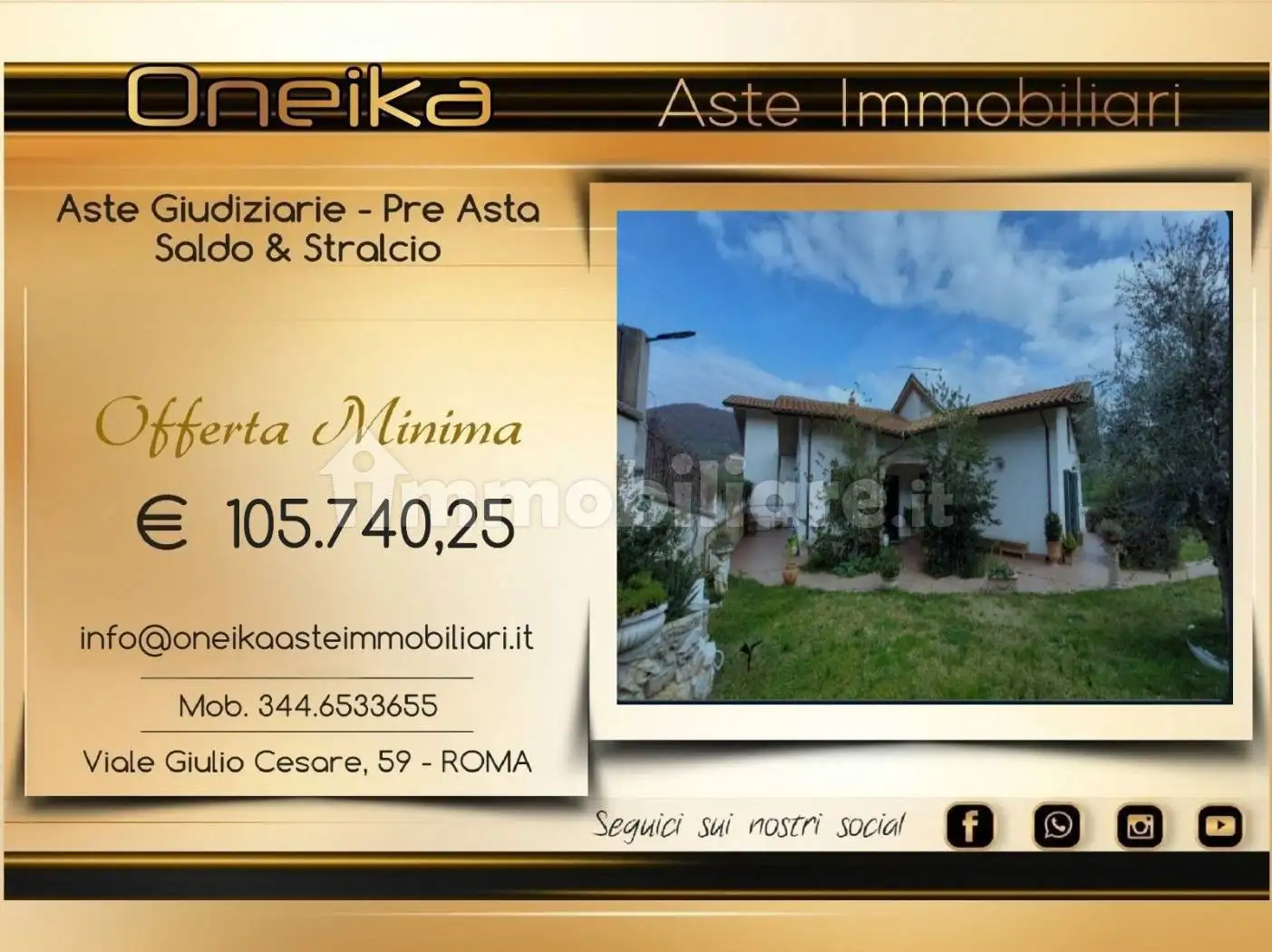 Villa in asta a Poggio Moiano