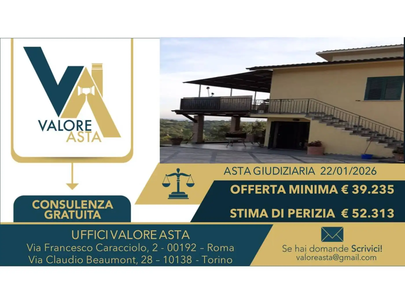 Villa in asta a Civitella San Paolo