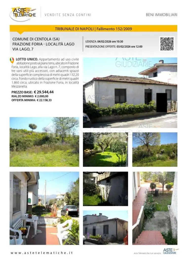 Appartamento in asta a Centola