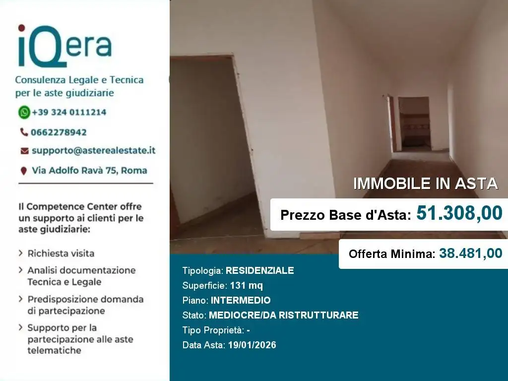 Appartamento in asta a Monteroni di Lecce