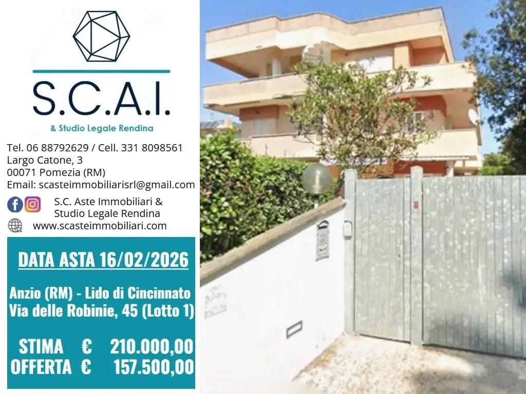 Appartamento in asta a Anzio