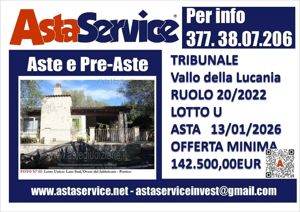 Villa in asta a Camerota