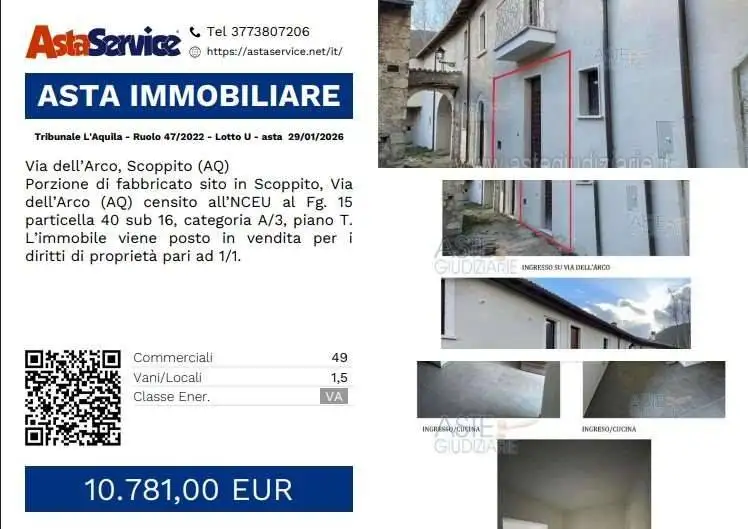 Casa indipendente in asta a Scoppito