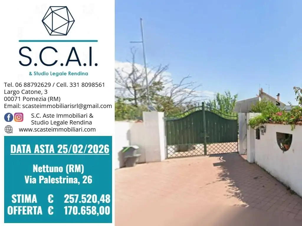 Villa in asta a Nettuno