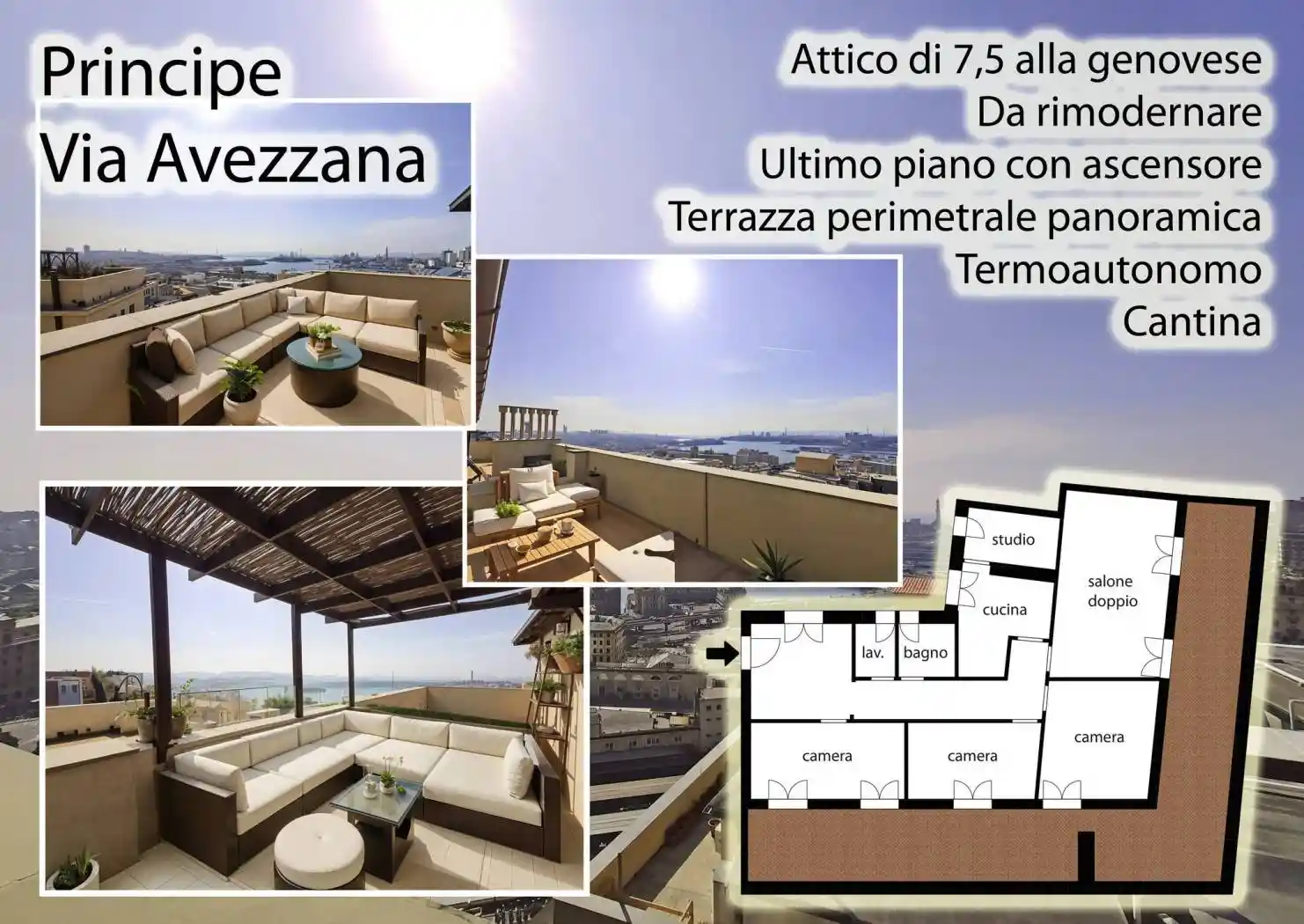 Attico - Mansarda in vendita a Genova