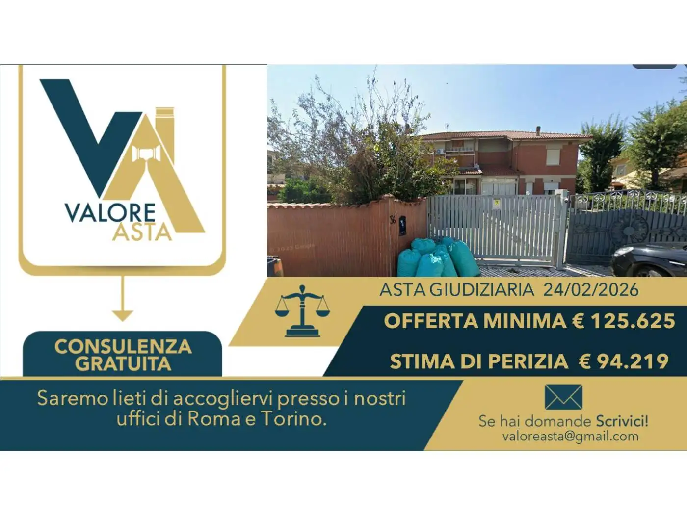 Villetta a schiera in asta a Anzio