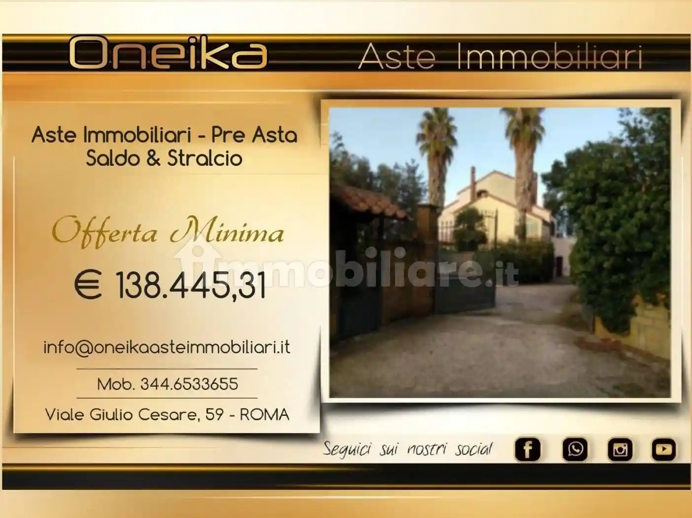 Villa in asta a Viterbo