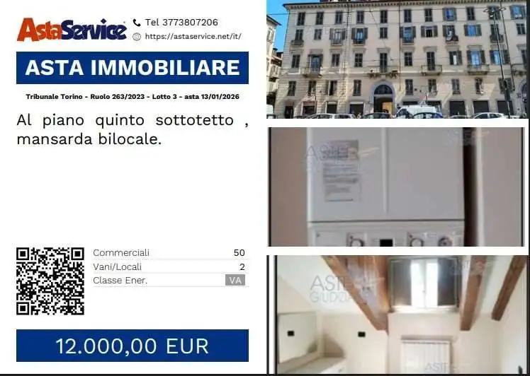 Attico - Mansarda in asta a Torino