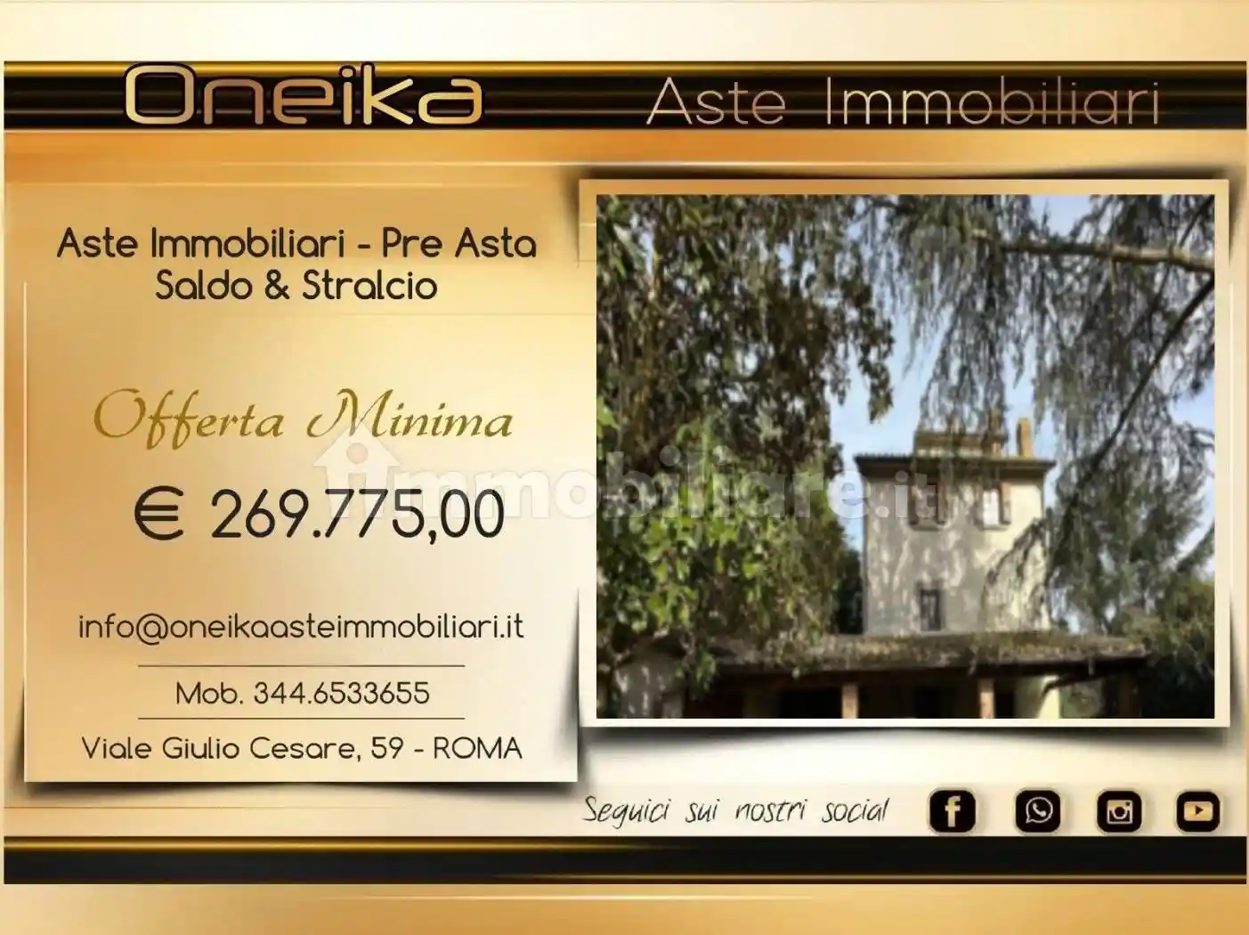 Villa in asta a Viterbo