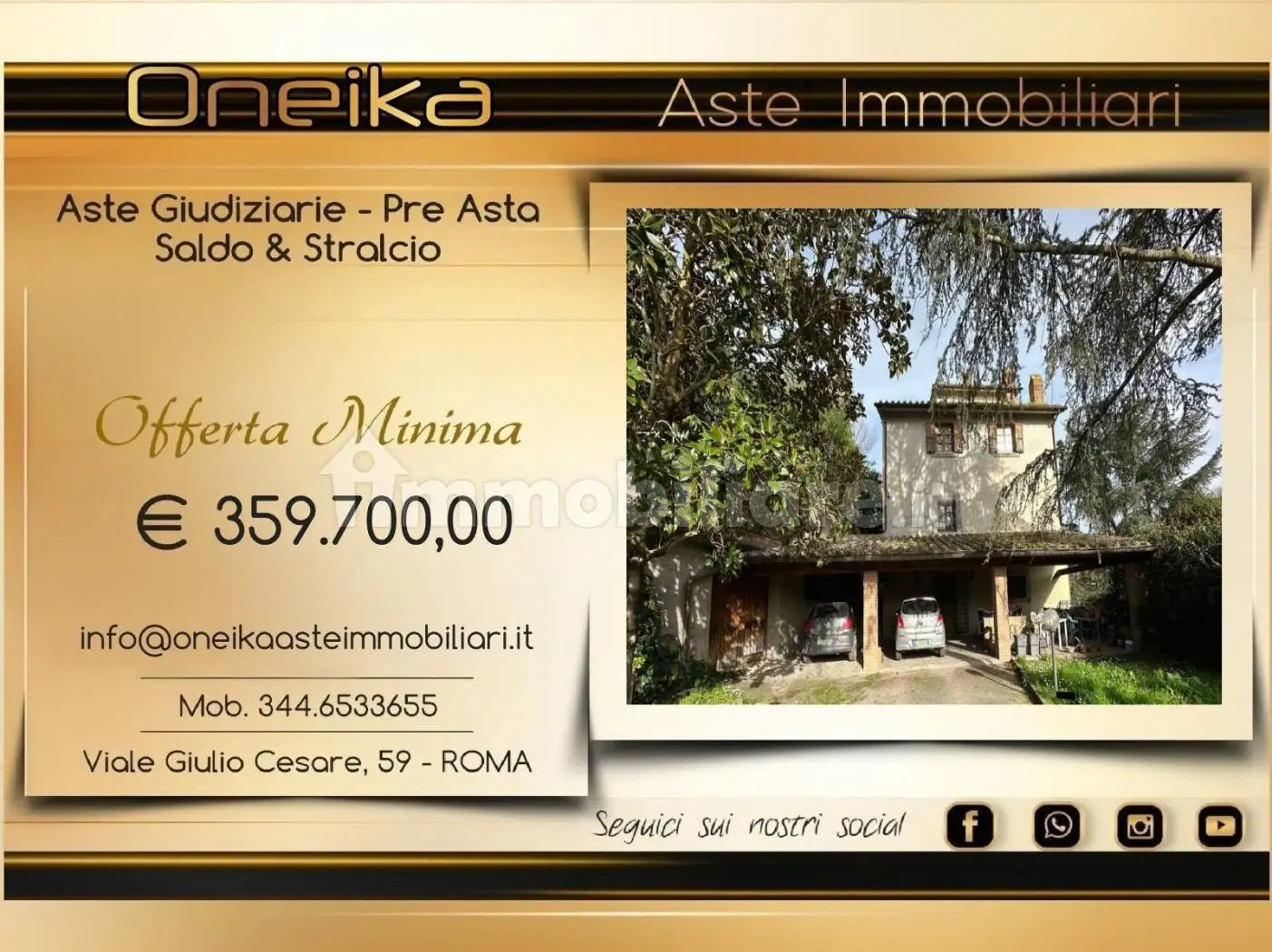 Villa in asta a Viterbo