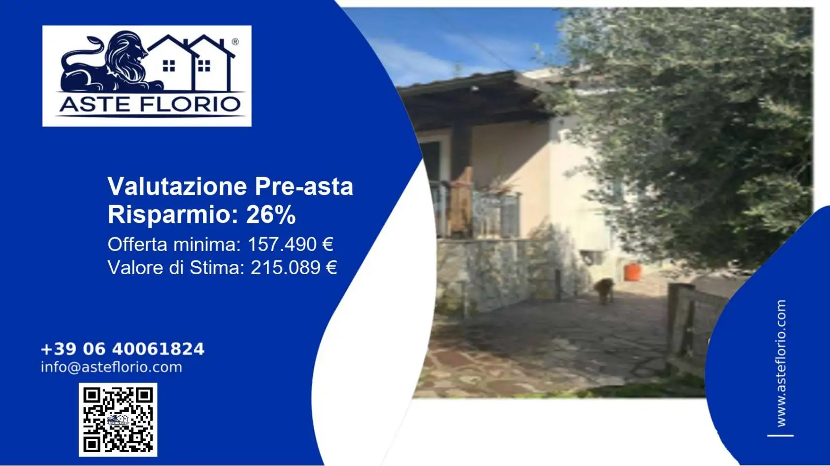 Villa in asta a Cisterna di Latina