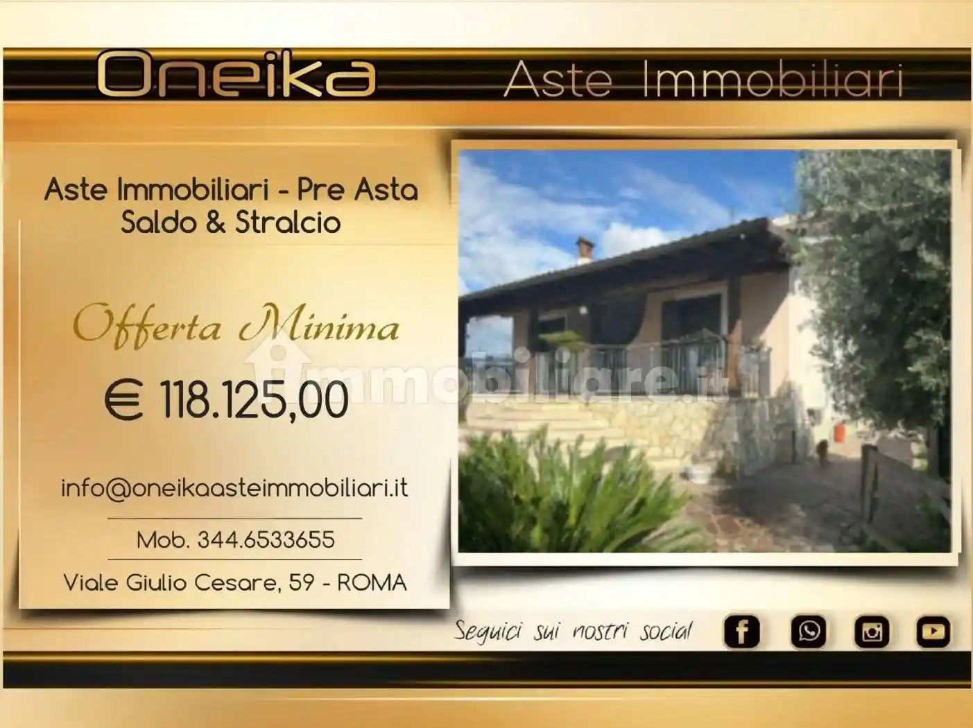 Villa in asta a Cisterna di Latina