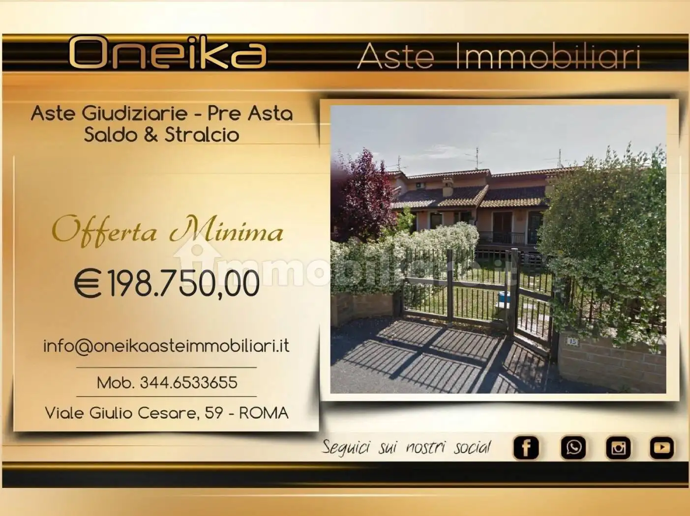 Villetta a schiera in asta a Roma