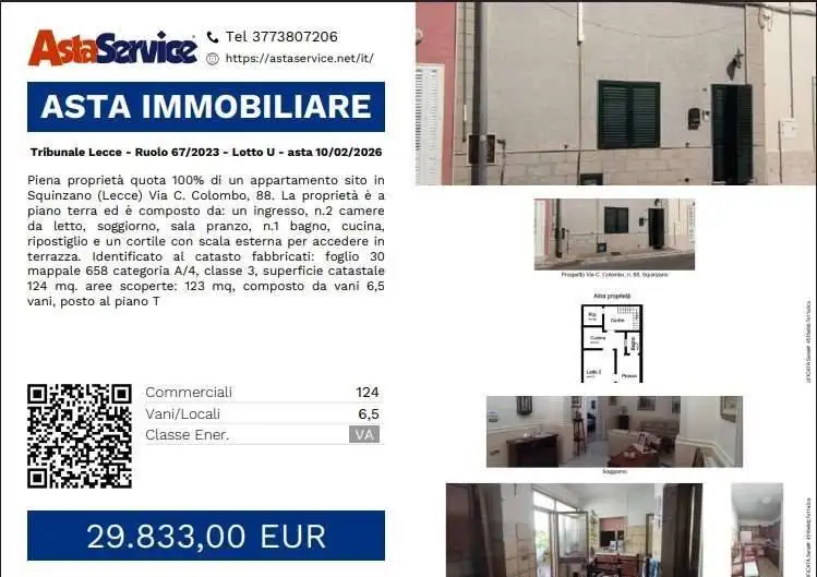 Casa indipendente in asta a Squinzano