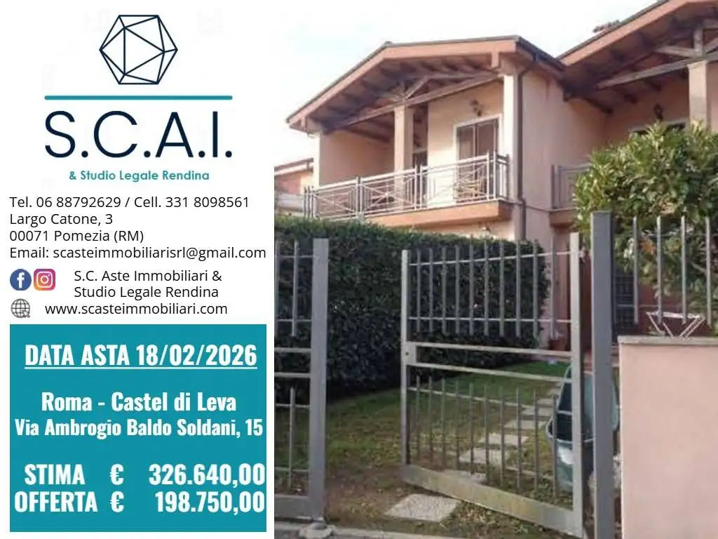 Villetta a schiera in asta a Roma