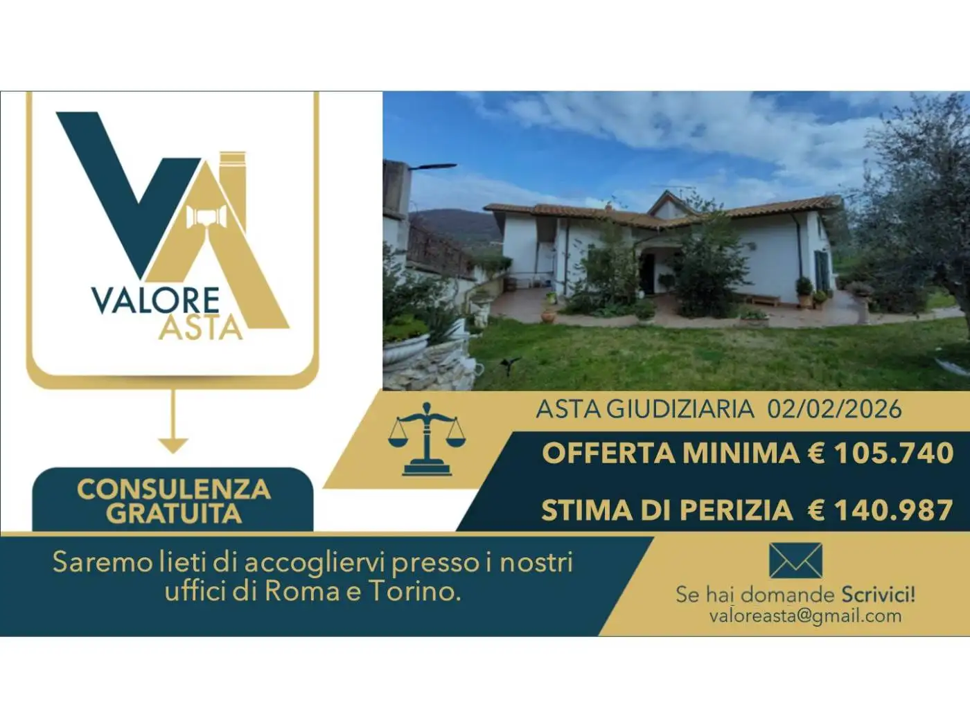 Villa in asta a Poggio Moiano