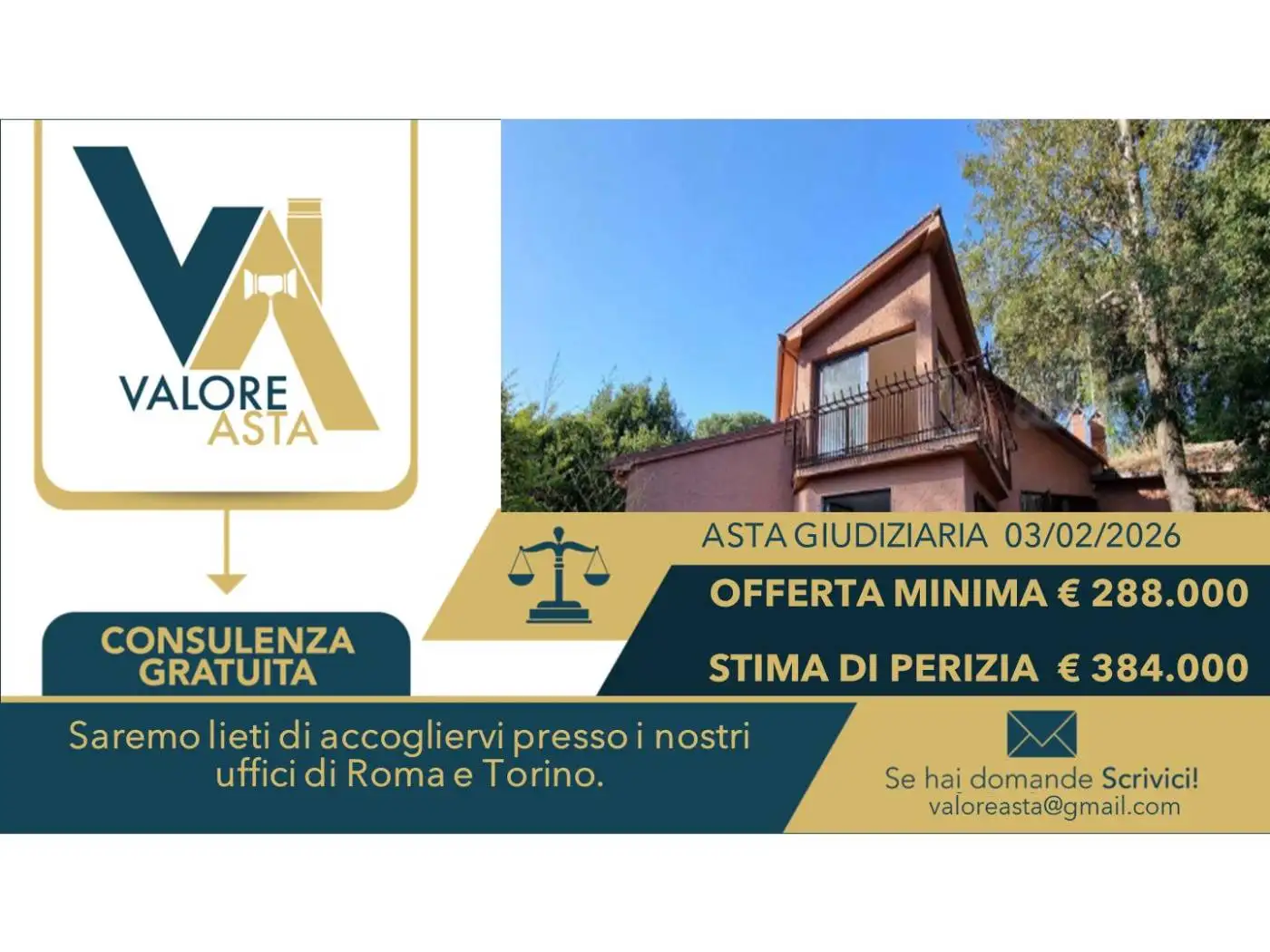 Villa in asta a Roma