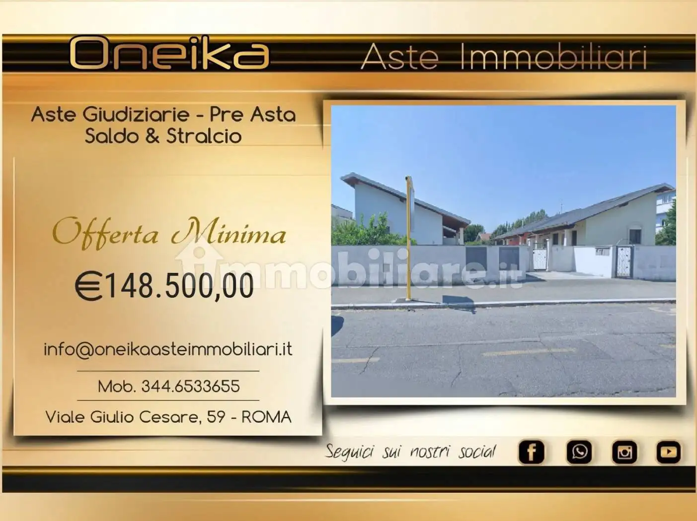 Villetta a schiera in asta a Roma