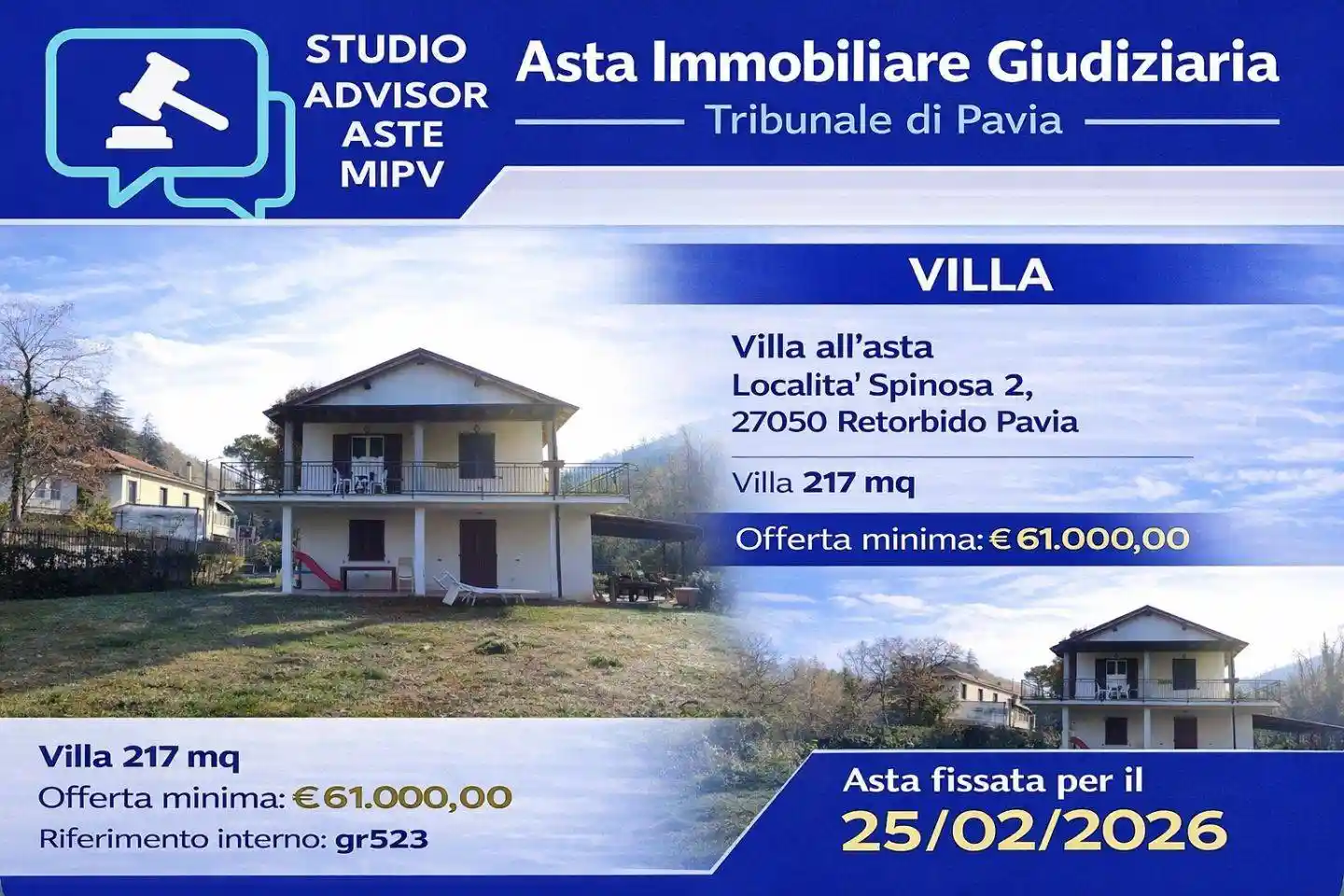 Villa in vendita a Retorbido