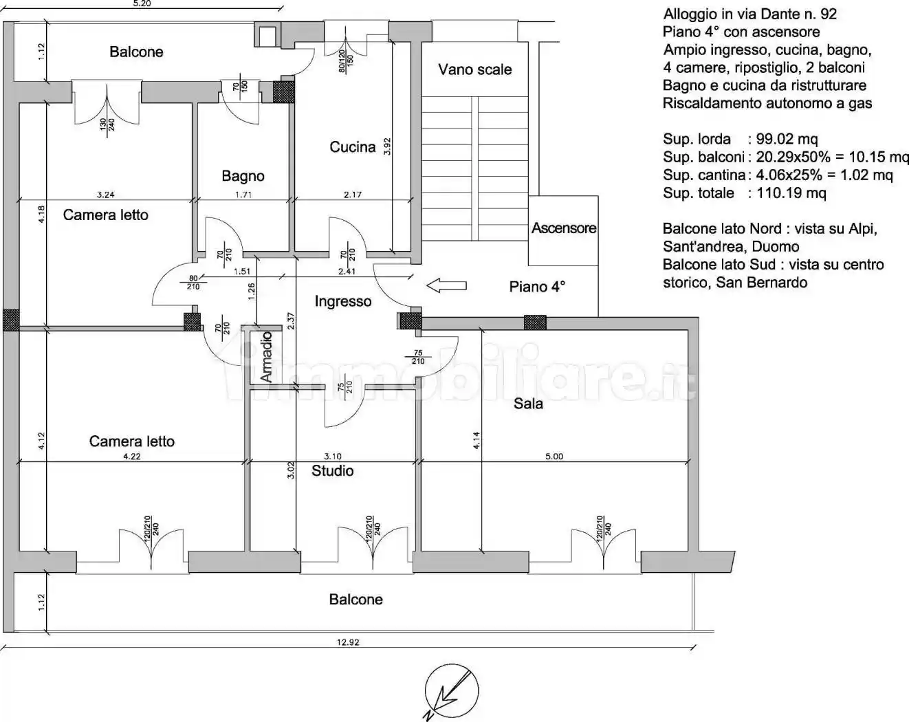 Appartamento in vendita a Vercelli