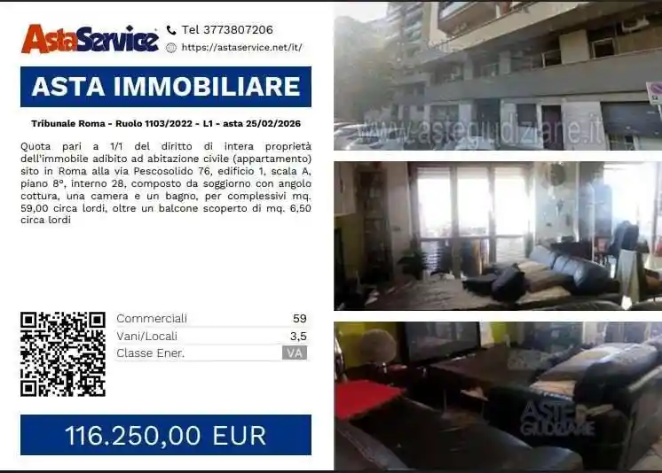 Appartamento in vendita a Roma