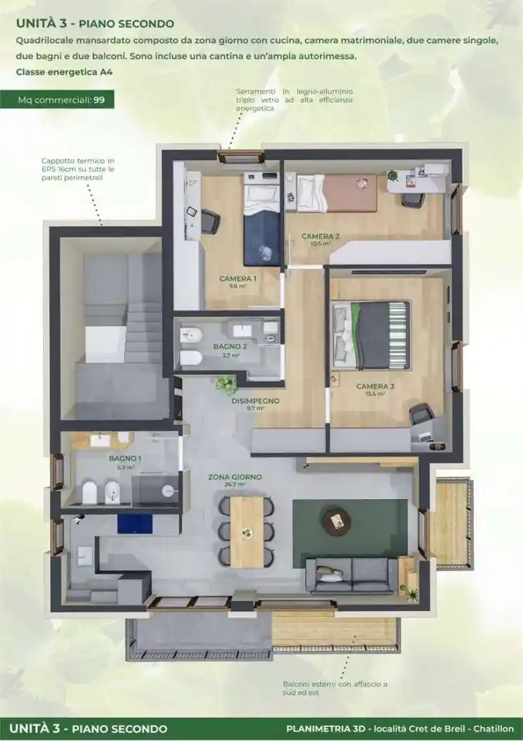 Appartamento in vendita a Chatillon