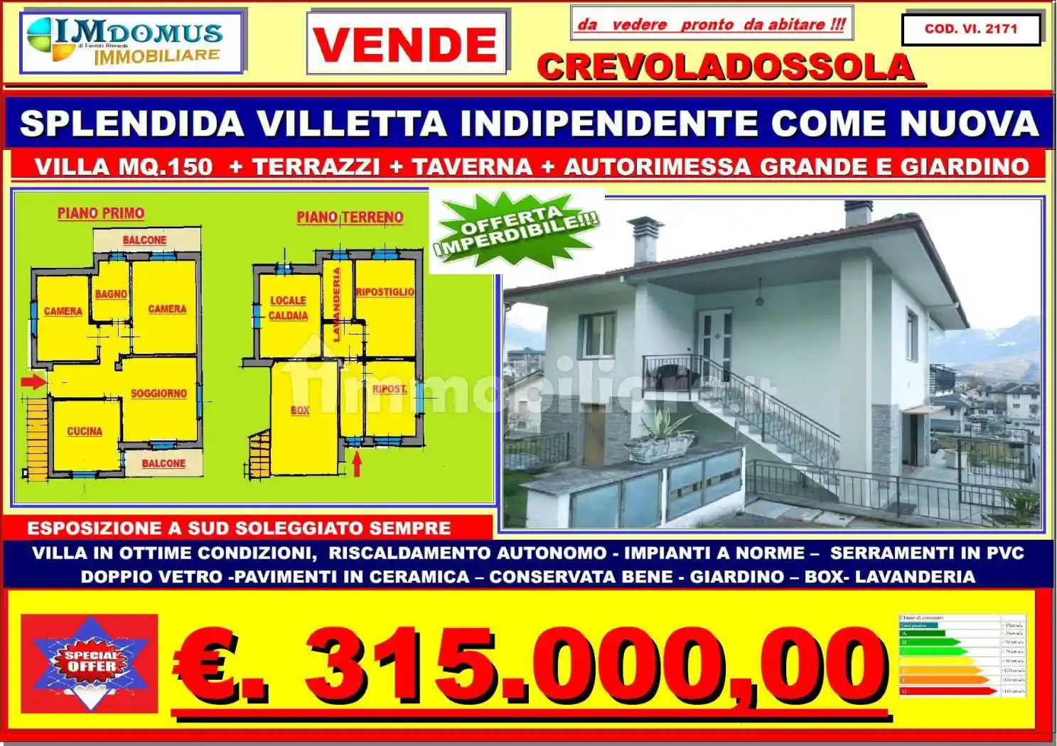 Villa in vendita a Crevoladossola