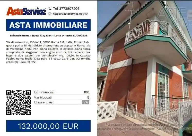 Appartamento in vendita a Roma