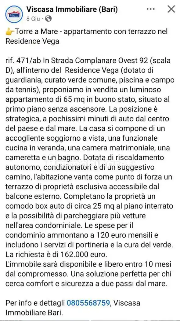 Appartamento in vendita a Bari