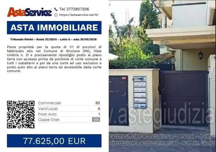 Appartamento in vendita a Riccione