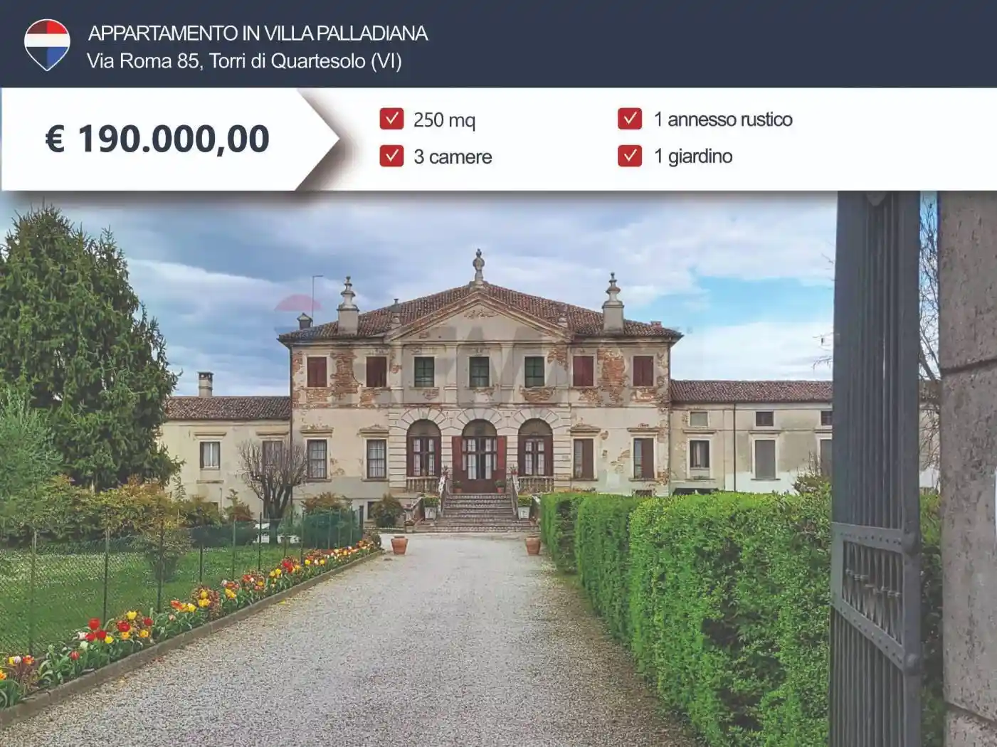 Appartamento in vendita a Torri di Quartesolo